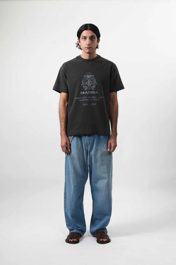 CAMISETA BRASAO PRETA ESTONADA