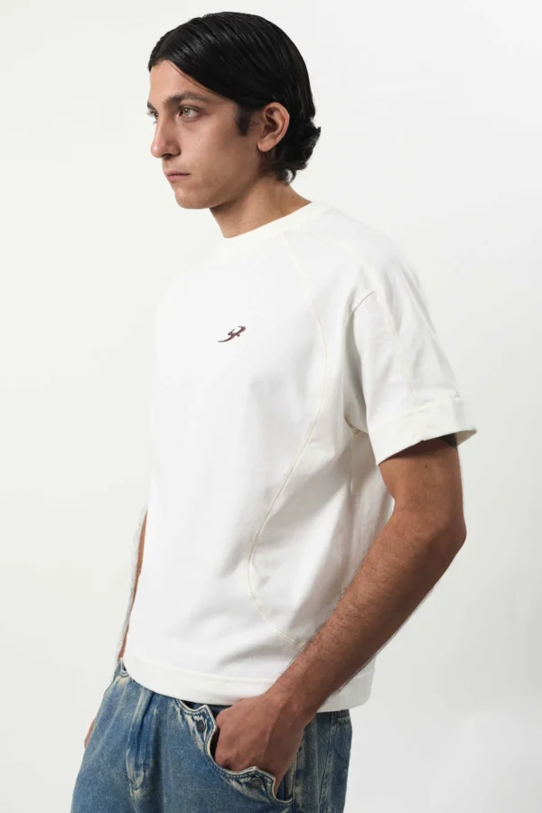 CAMISETA RECORTADA B GARÇA OFF WHITE