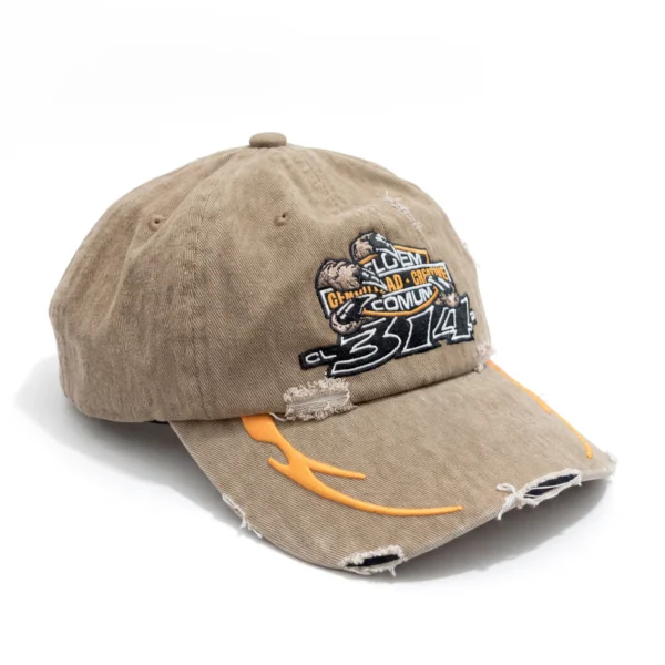 BONE-HARLEY-CAQUI1 DAD HAT DESTROYED "HARLEY" MARROM