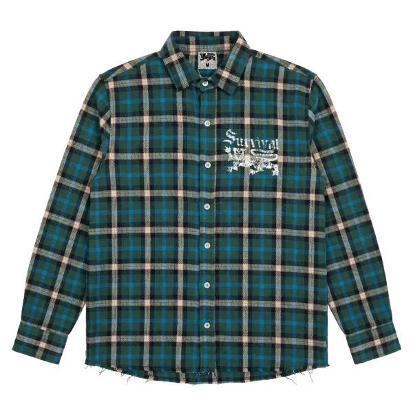 Camisa_flanelada_Verde_Frente CAMISA XADREZ SURVIVAL LOGO