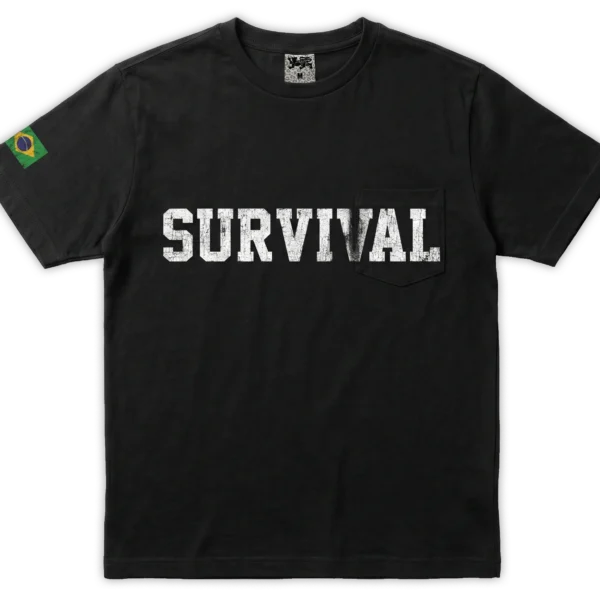 Camisa_frente T-SHIRT SURVIVAL GUERRA POCKET