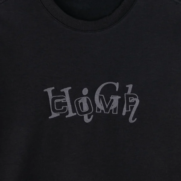 CN079.01_Interlock_Crewneck_Black_3 INTERLOCK CREWNECK BLACK