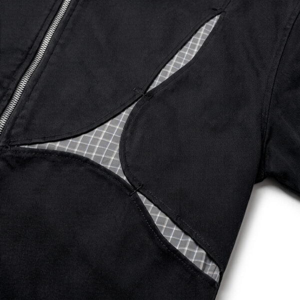 DETALHE JAQUETA PRETA DESIGN JAQUETA BOOMERANG PRETO